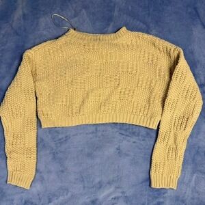 Willow & wind Yellow cropped sweater women Size XS